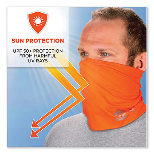 ergodyne Chill-Its 6489 2-Layer Cooling Performance Knit Multi-Band, Polyester/Spandex, Small/Medium, Hi-Vis Orange (42146)