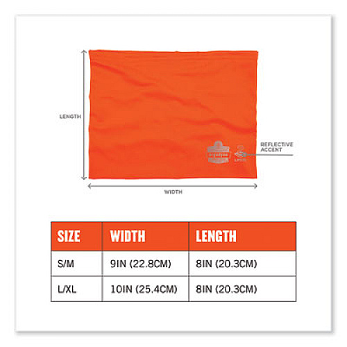 ergodyne Chill-Its 6489 2-Layer Cooling Performance Knit Multi-Band, Polyester/Spandex, Small/Medium, Hi-Vis Orange (42146)