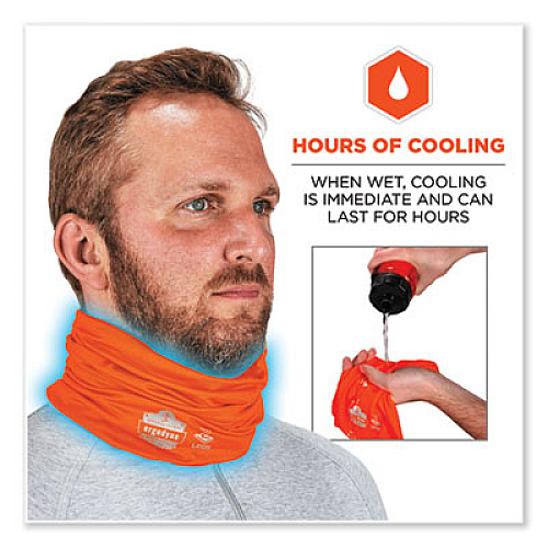 ergodyne Chill-Its 6489 2-Layer Cooling Performance Knit Multi-Band, Polyester/Spandex, Large/X-Large, Hi-Vis Orange (42147)