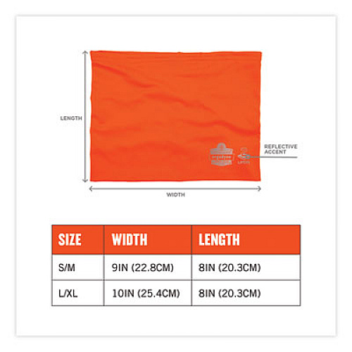ergodyne Chill-Its 6489 2-Layer Cooling Performance Knit Multi-Band, Polyester/Spandex, Large/X-Large, Hi-Vis Orange (42147)