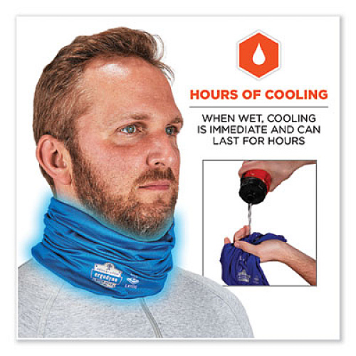 ergodyne Chill-Its 6489 2-Layer Cooling Performance Knit Multi-Band, Polyester/Spandex, Small/Medium, Blue (42148)
