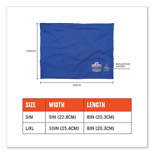 ergodyne Chill-Its 6489 2-Layer Cooling Performance Knit Multi-Band, Polyester/Spandex, Small/Medium, Blue (42148)