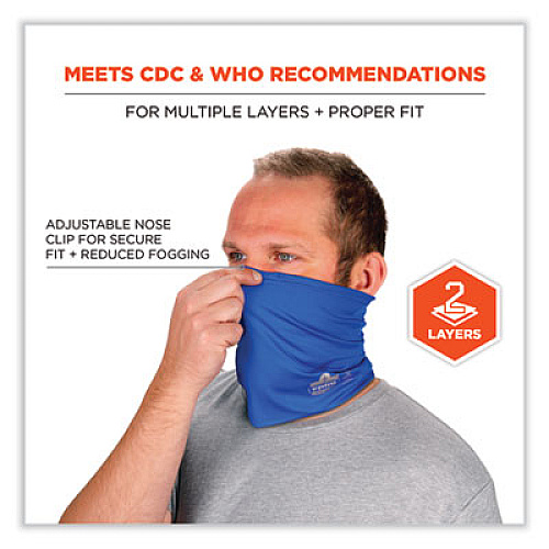 ergodyne Chill-Its 6489 2-Layer Cooling Performance Knit Multi-Band, Polyester/Spandex, Large/X-Large, Blue (42149)