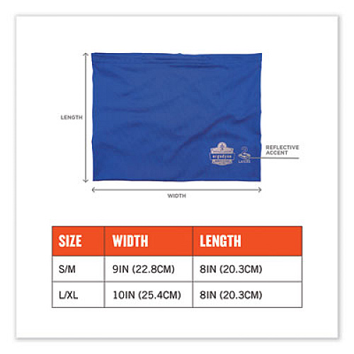 ergodyne Chill-Its 6489 2-Layer Cooling Performance Knit Multi-Band, Polyester/Spandex, Large/X-Large, Blue (42149)