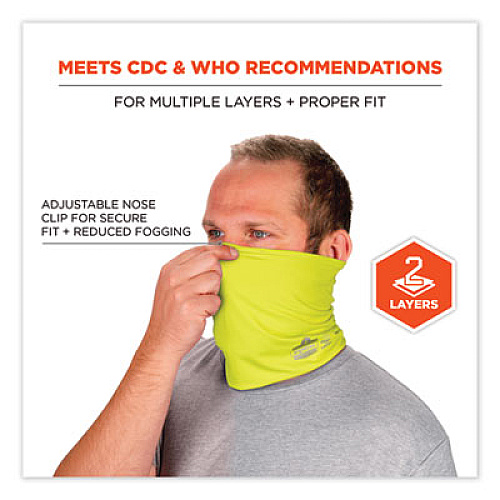 ergodyne Chill-Its 6489 2-Layer Cooling Performance Knit MultiBand, Polyester/Spandex, 2X-Large/3X-Large, Hi-Vis Lime (42151)