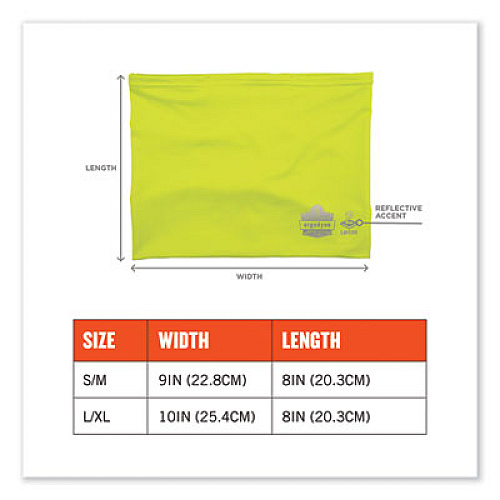 ergodyne Chill-Its 6489 2-Layer Cooling Performance Knit MultiBand, Polyester/Spandex, 2X-Large/3X-Large, Hi-Vis Lime (42151)