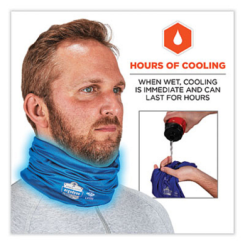ergodyne Chill-Its 6489 2-Layer Cooling Performance Knit Multi-Band, Polyester/Spandex, 2X-Large/3X-Large, Blue (42153)