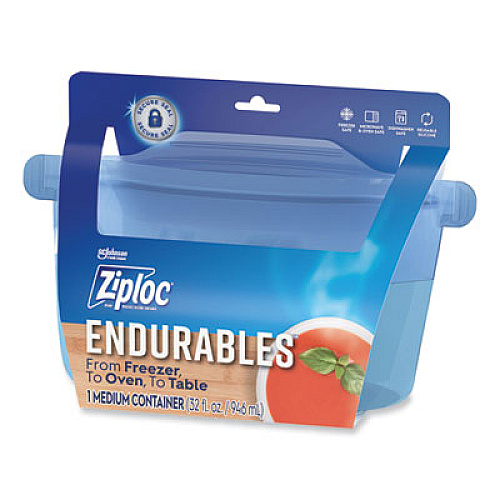 Ziploc Endurables Resusable Silicone Container, 4 Cups, 5.4 x 4.5 x 8.4, Clear, 4/Carton (339969)