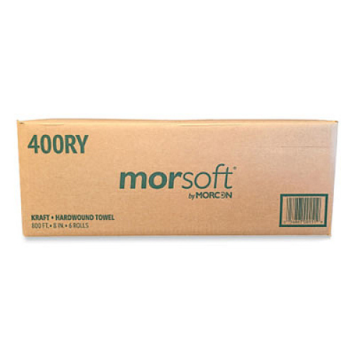 Morcon Tissue Morsoft Controlled Towels, Y-Notch, 1-Ply, 8" x 800 ft, Kraft, 6 Rolls/Carton (400RY)