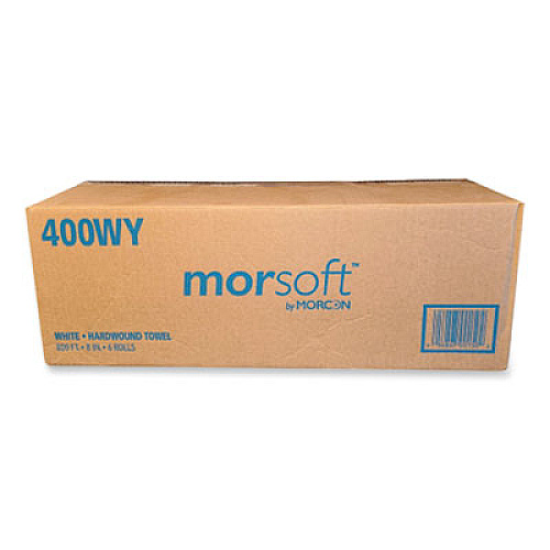 Morcon Tissue Morsoft Controlled Towels, Y-Notch, 1-Ply, 8" x 800 ft, White, 6 Rolls/Carton (400WY)
