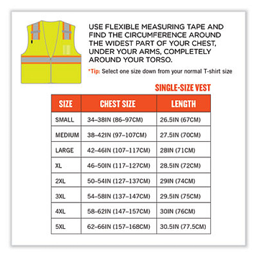 ergodyne GloWear 8246Z-S Single Size Class 2 Two-Tone Mesh Vest, Polyester, 2X-Large, Lime (24566)