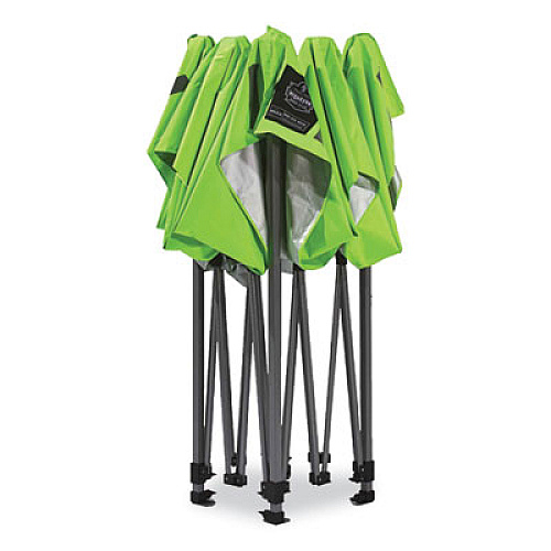 ergodyne Shax 6000 Heavy-Duty Pop-Up Tent, Single Skin, 10 ft x 10 ft, Polyester/Steel, Lime (12900)