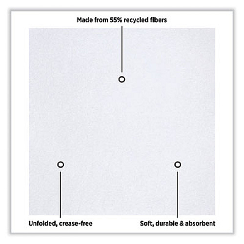 Hoffmaster Linen-Like Natural Flat Pack Napkin, 16 x 16, White, 1,200/Carton (125702)