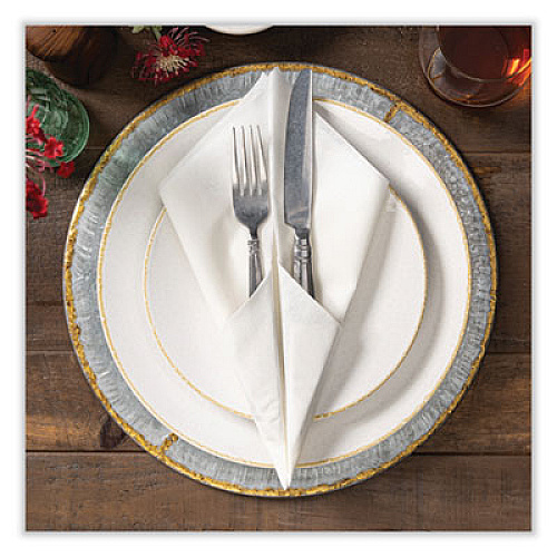 Hoffmaster Linen-Like Natural Flat Pack Napkin, 16 x 16, White, 1,200/Carton (125702)
