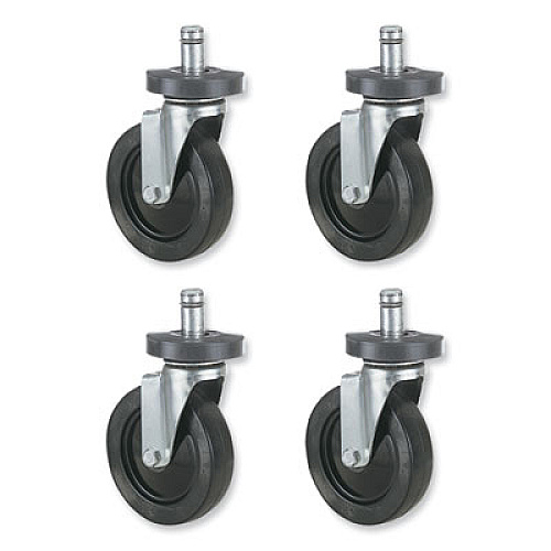 Caster Kit for Safco Task Master Industrial Shelving Units, Black, 4/Set (2 Locking) (5283)
