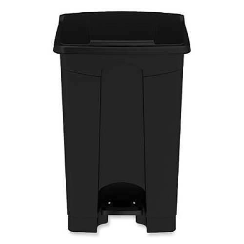 Safco Plastic Step-On Receptacle, 12 gal, Plastic, Black (9925BL)
