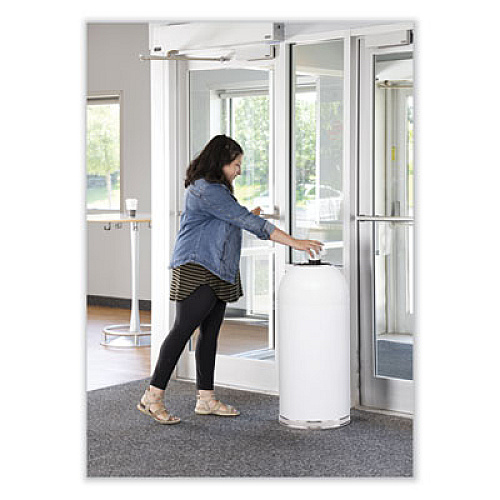 Safco Open Top Dome Receptacle, 15 gal, Steel, White (9639WH)