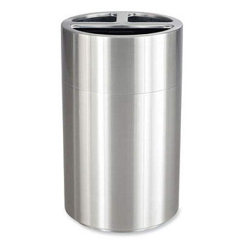 Safco Triple Recycling Receptacle, 40 gal, Steel, Brushed Aluminum (9941SS)