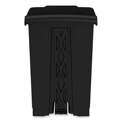 Safco Plastic Step-On Receptacle, 12 gal, Plastic, Black (9925BL)