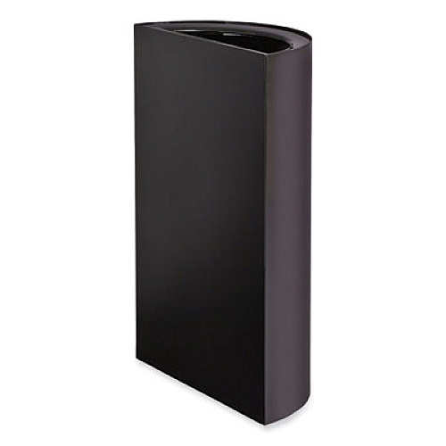 Safco Mixx Recycling Center Half-Round Receptacle, 23 gal, Steel, Black (9447BL)
