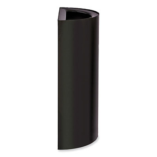 Safco Mixx Recycling Center Half-Round Receptacle, 23 gal, Steel, Black (9447BL)