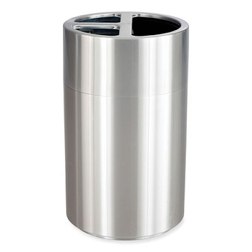 Safco Triple Recycling Receptacle, 40 gal, Steel, Brushed Aluminum (9941SS)