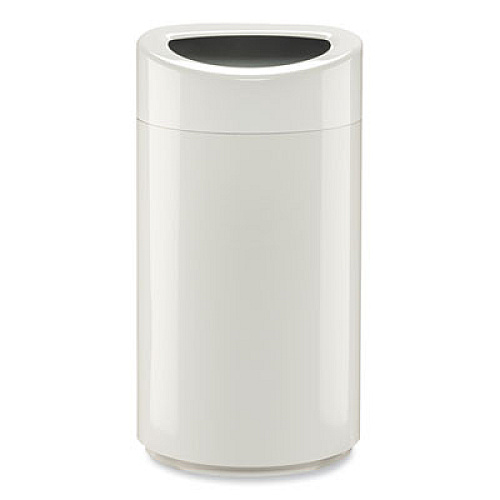 Safco Open Top Oval Waste Receptacle, 14 gal, Steel, White (9921WH)