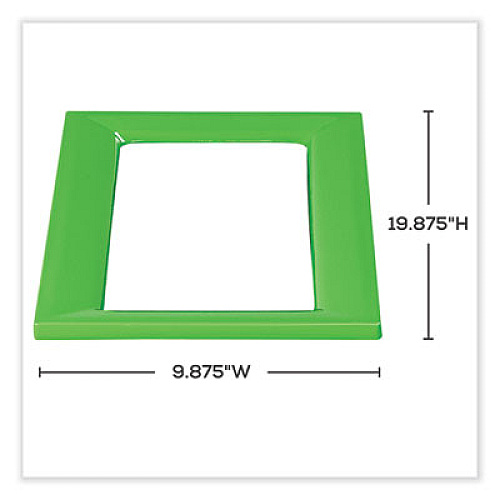 Safco Mixx Recycling Center Lid, 9.87w x 19.87d x 0.82h, Green (9450GN)