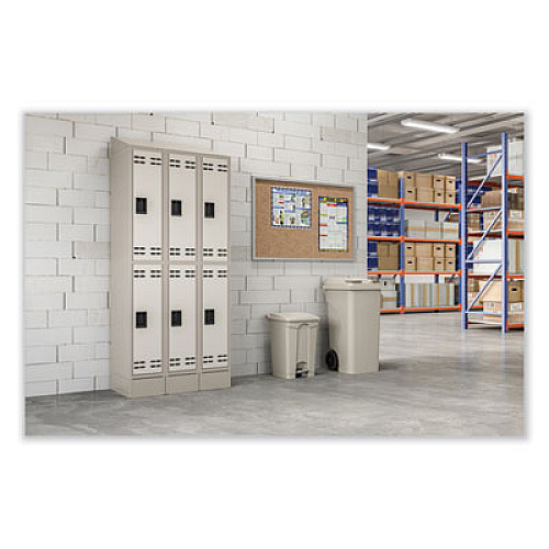 Safco Plastic Step-On Receptacle, 12 gal, Plastic, Tan (9925TN)