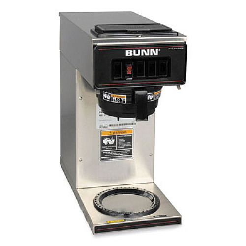 BUNN VP17-1 12-Cup Commercial Pourover Coffee Brewer, Stainless Steel/Black (133000001)