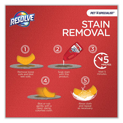 RESOLVE Pet Specialist Stain and Odor Remover, Citrus, 32 oz Trigger Spray Bottle, 12/Carton (99850CT)