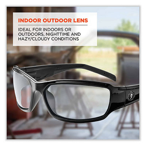 ergodyne Skullerz Thor Safety Glasses, Black Full Frame, Clear Dual I/O Lens (51080)
