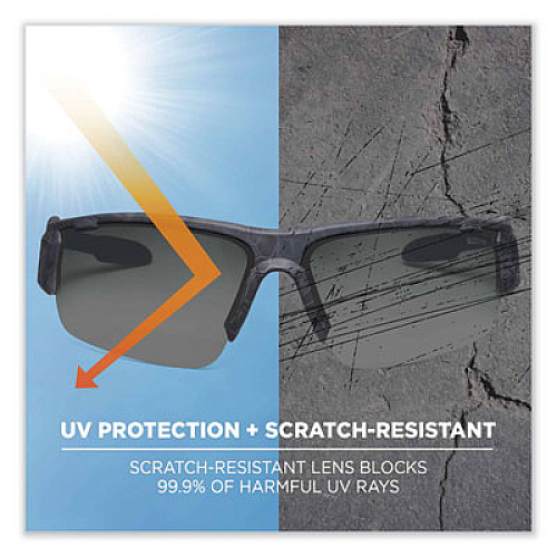 ergodyne Skullerz Dagr Safety Glasses, Kryptek Highlander Half Frame, Smoke Single Anti-Fog Lens (52333)