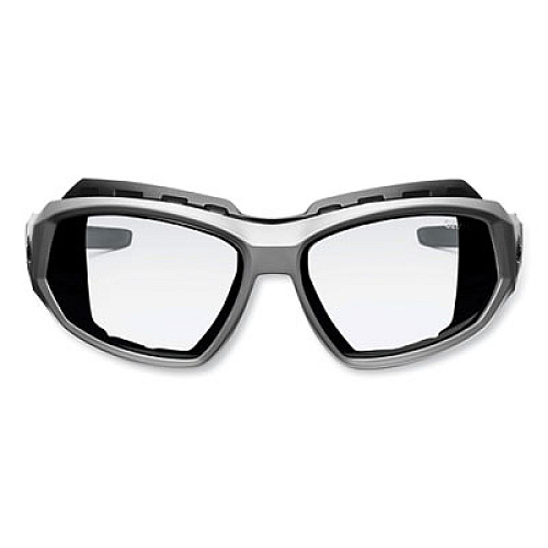 ergodyne Skullerz Loki Safety Glasses/Goggles, Matte Gray Full Frame, Clear Dual Anti-Fog Lens (56103)