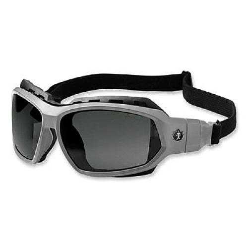ergodyne Skullerz Loki Safety Glasses/Goggles, Matte Gray Full Frame, Polarized Smoke Dual Lens (56131)