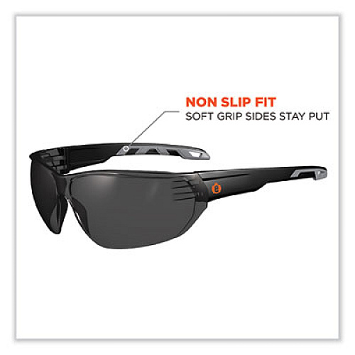 ergodyne Skullerz Vali Frameless Safety Glasses, Fog-Off Technology, Frameless, Smoke Single Lens (59233)