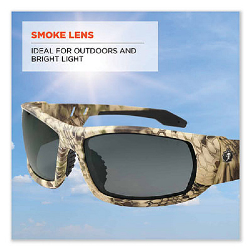 ergodyne Skullerz Odin Safety Glasses, Kryptek Highlander Full Frame, Smoke Dual Lens (50330)