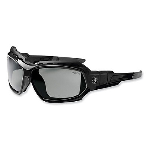 ergodyne Skullerz Loki Safety Glasses/Goggles, Black Full Frame, Polarized Smoke Dual Lens (56031)