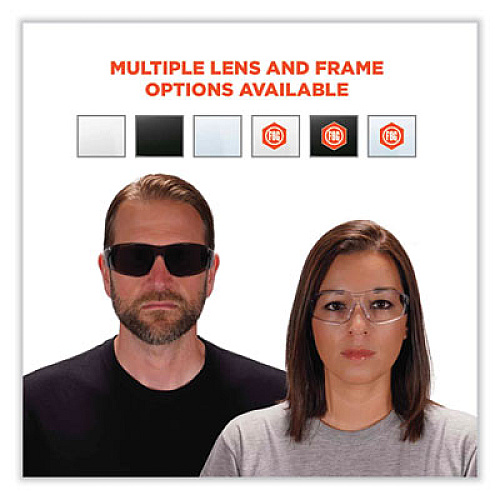 ergodyne Skullerz Saga Frameless Safety Glasses, Fog-Off Technology, Frameless, Clear Single I/O Lens (59183)