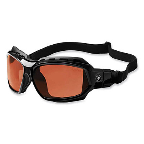 ergodyne Skullerz Loki Safety Glasses/Goggles, Black Full Frame, Polarized Copper Dual Lens (56021)