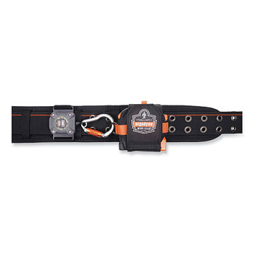 ergodyne Squids 3002 Retractable Lanyard with Carabiner + Belt-Loop Anchor, 2 lb Max Working Capacity, 6" to 48" Long, Gray (19302)