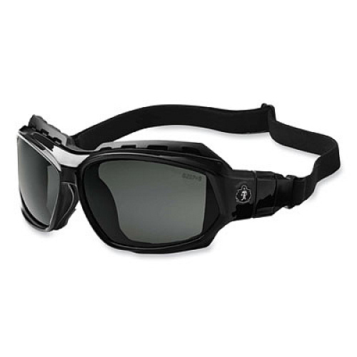 ergodyne Skullerz Loki Safety Glasses/Goggles, Black Full Frame, Polarized Smoke Dual Lens (56031)