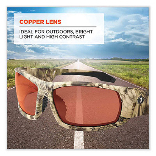 ergodyne Skullerz Odin Safety Glasses, Kryptek Highlander Full Frame, Copper Dual Lens (50320)
