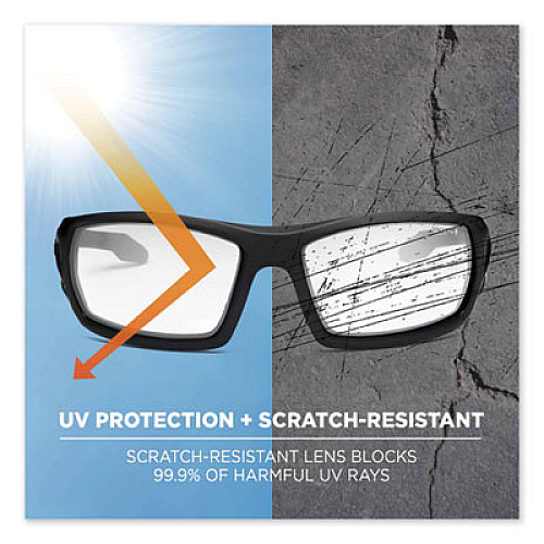 ergodyne Skullerz Odin Safety Glasses, Fog-Off Technology, Matte Black Full Frame, Clear Dual Lens (50403)