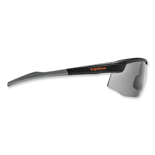 ergodyne Skullerz Skoll Safety Glasses, Fog-Off Technology, Matte Black Half Frame, Smoke Single Lens (59033)