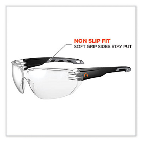 ergodyne Skullerz Vali Frameless Safety Glasses, Fog-Off Technology, Frameless, Clear Single Lens (59203)