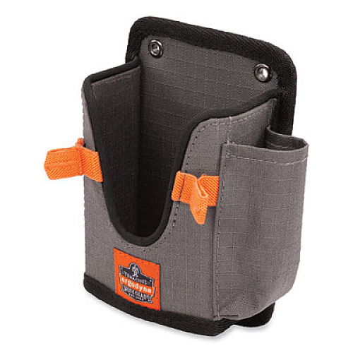 ergodyne Squids 5543 Handheld Barcode Scanner Mount Holder with Fastener Straps, 2 Compartments, 3.5 x 1.5 x 6.3, Gray (19184)