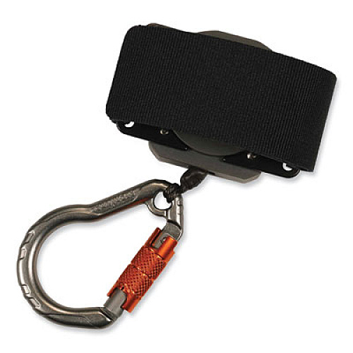 ergodyne Squids 3002 Retractable Lanyard with Carabiner + Belt-Loop Anchor, 2 lb Max Working Capacity, 6" to 48" Long, Gray (19302)