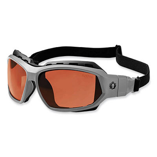 ergodyne Skullerz Loki Safety Glasses/Goggles, Matte Gray Full Frame, Polarized Copper Dual Lens (56121)