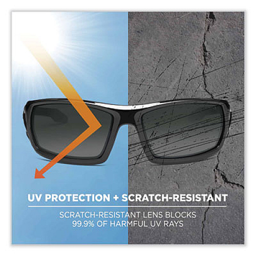 ergodyne Skullerz Odin Safety Glasses, Black Full Frame, Polarized Smoke Dual Lens (50031)